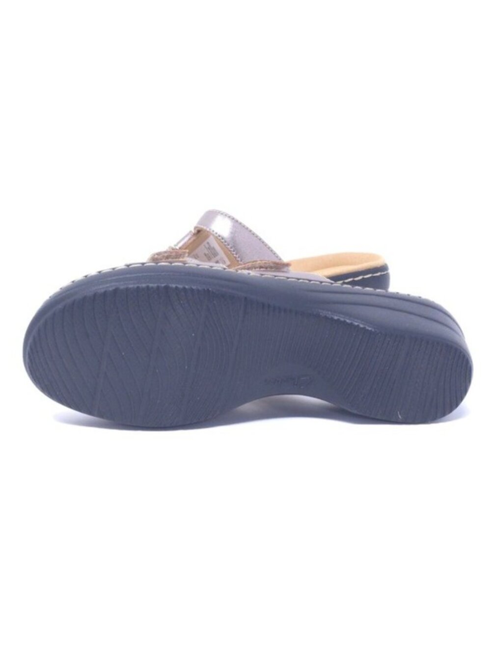 Clarks Collection Merliah Karli Wedge Sandal Metallic Leather 6M - Picture 7 of 10